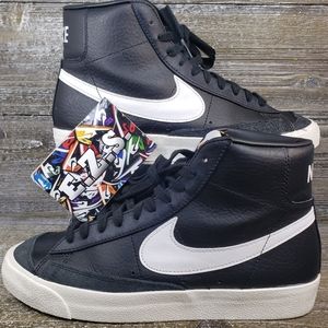Nike Blazer Mid '77 Vintage BQ6806-002 Black Leather Shoes Men Size 8.5